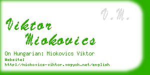 viktor miokovics business card